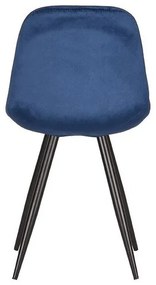 Sedie da pranzo in velluto blu scuro in set di 2 pezzi Capri - LABEL51