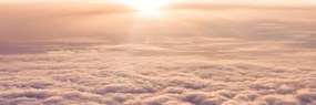 Quadro su tela – Tramonto dalla finestra dell'aereo