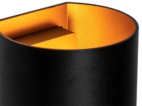 Applique da parete moderna nera con ottone - Sabbio