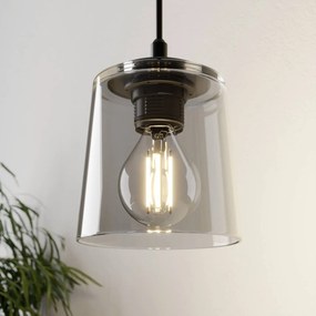 HELAM Lampada a sospensione Lucea a 1 luce con paralume in vetro fumé