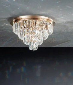Plafoniera castle piccola 9 luci attacco g9 colore oro d.40cm
