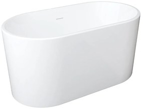 Vasca da bagno freestanding ovale 180 L 130 x 71 x 58 cm Bianco Acrilico - APOGON