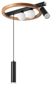 Lampadario a sospensione con filo OTIS 2xG9/5W/230V + 2xE27/15W/230V quercia