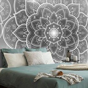 Carta da parati – Mandala orientale in bianco e nero