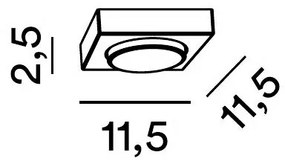 Perenz Bottone – plafoniera in metallo bianco, nero o alluminio (3 misure)
