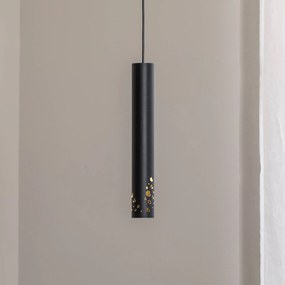 Luminex Lampada a sospensione Tibia, a 1 luce, nera, acciaio, GU10