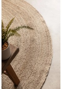 Tappeto rotondo di colore naturale in iuta reversibile ø 100 cm Braided Grey – Hanse Home