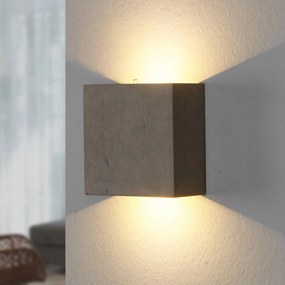 Applique da parete a LED Yva Lindby, Alluminio / Grigio / Zincato, Corridoio, calcestruzzo / cemento, Moderno, Applique a LED