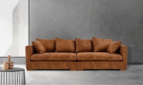 Divano in similpelle marrone cognac 266 cm Hamburg - Scandic