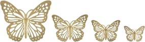 Set 4 farfalle da muro di diverse dimensioni Butterflies oro