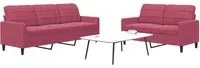 Set di Divani 2 pz con Cuscini Rosso Vino in Velluto 3278395