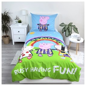 Biancheria da letto per bambini con effetto fosforescente in cotone per letto singolo 140x200 cm Peppa Pig – Jerry Fabrics