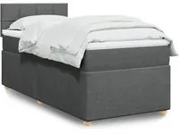 Letto a Molle con Materasso Grigio Scuro Singolo in Tessuto 3286858