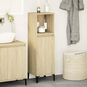 Armadietto Da Bagno Rovere Sonoma 30x30x100cm Legno Multistrato /