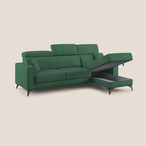 Pegaso divano letto angolare con poggiatesta reclinabili e rivestimento impermeabile T02 verde