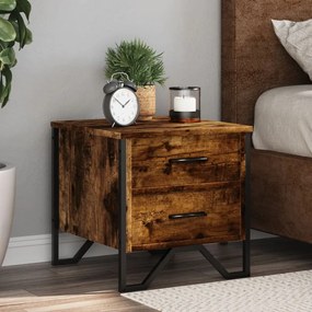Comodino Rovere Fumo 40x41x40 Cm İn Truciolato /
