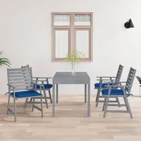 Sedie Pranzo per Esterni con Cuscini 4 pz Legno Massello Acacia cod mxl 24218