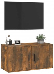 Mobile porta tv a parete rovere fumo 80x34,5x40 cm