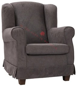 Poltrona imbottita BERGERE in tessuto sfoderabile Grigio