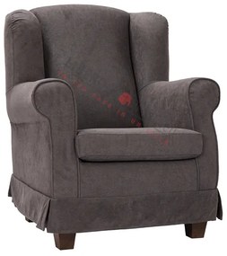 Poltrona imbottita BERGERE in tessuto sfoderabile Grigio