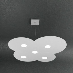 Cloud sospensione 5+2 luci biemissione grigio 1128-s5+2-gr