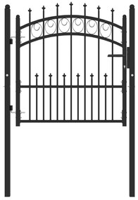 Cancello Per Recinzione Con Punte İn Acciaio 100x100 Cm Nero /