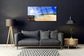 Quadro vetro acrilico Sole mare spiaggia paesaggio 100x50 cm