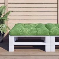 Cuscino per Pallet con Motivo a Foglie 70x70x12 cm in Tessuto 360488