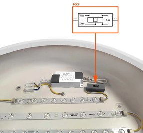 Plafoniera LED Rotonda 36W CCT, Ø450mm, Bianca, Dimmerabile Colore Bianco Variabile CCT