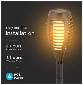 SET 4x lampade solari LED 4xLED/3,6V 1xAAA IP44 100 mAh