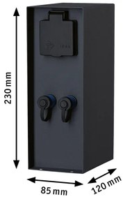 Paulmann 94700 - Colonna presa esterna RIO 2Z SCHUKO 230V IP44