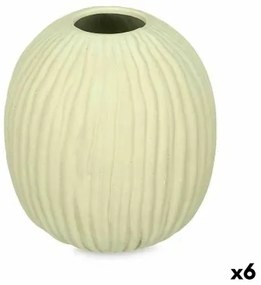 Vaso Verde Dolomite 15 x 18 x 15 cm (6 Unità) Sfera Righe
