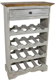 Portavini İn Legno Massello Di Mogano 55x23x85 Cm /