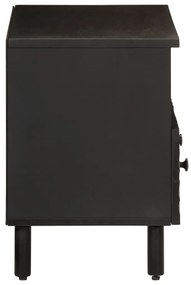 Mobile porta tv nero 70x33x46 cm in legno massello di mango