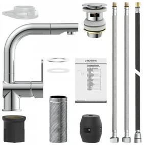 Schütte 79710 - Rubinetto per lavello LONDON con doccetta estraibile, finitura cromata lucida