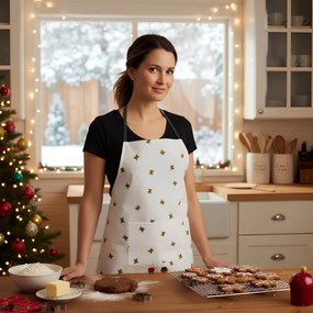 Grembiule cucina Schiaccianoci Natale bianco in cotone