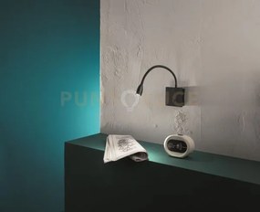 Applique fall a led nero luce direzionale 3000k 270lm 3w