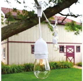 Catena da esterno 15xE27/0,5W/230V 15 m IP44 bianca