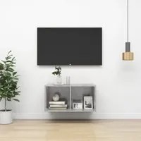 Armadietto a Parete per TV Grigio Cemento 37x37x72cm Truciolato cod mxl 16091