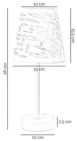 ONLI - Lampada da tavolo RICKY 1xE14/10W/230V 28 cm bianco