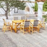 Set Mobili da Pranzo per Giardino 7 pz Legno Massello di Acacia cod mxl 51655