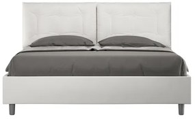 Letto senza rete imbottito 160x190 similpelle bianco Annalisa