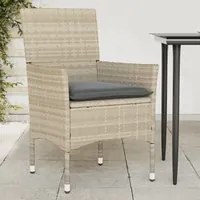 Sedie da Giardino con Cuscini 2 pz Grigio Chiaro in Polyrattan 368114