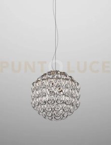 Giogali sospensione 50 cristallo argento e bronzo opaco  3 luci att...