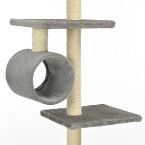 Albero per gatti con tiragraffi in sisal 203 cm grigio