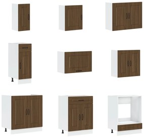 Mobile da cucina  &quot;&quot;kalmar&quot;&quot; con doppio lavello in rovere marrone in legno ingegnerizzato