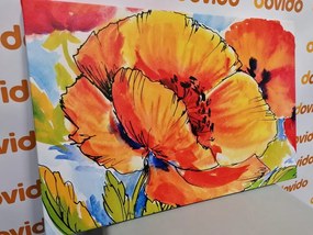 Quadro su tela – Bouquet di fiori di papavero