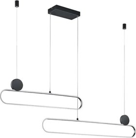 Trio - Lampadario LED dimmerabile a sospensione con cavo GRANT LED/54W/230V 2300/3000/4000K nero/cromo