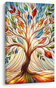 Quadro su tela – Albero della vita con foglie multicolori