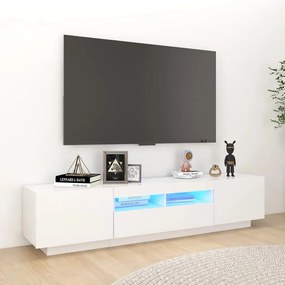 Mobile porta tv con luci led bianco 180x35x40 cm